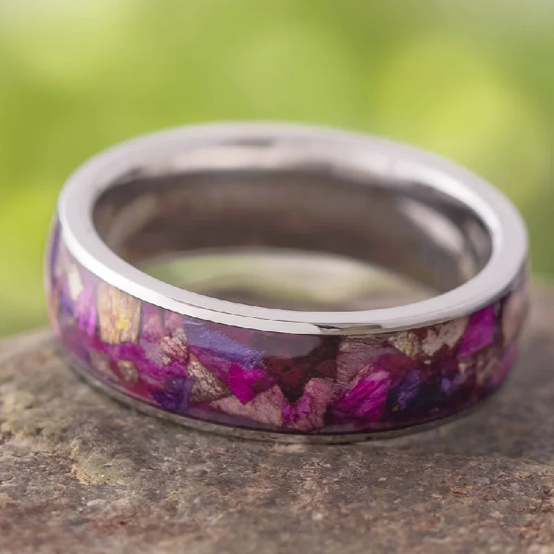 Flower Ring, Titanium Ring with Flower Petals