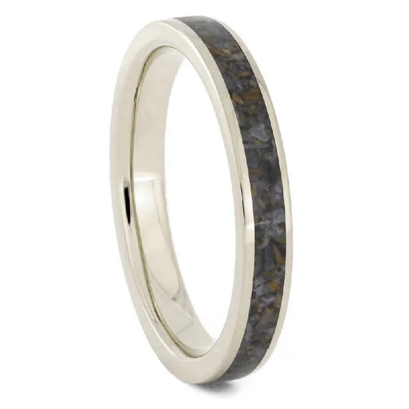 Dinosaur Bone Women's Wedding Band, 3.5mm Ring