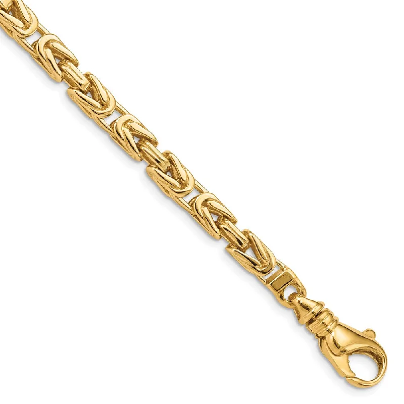 5mm 14K Yellow Gold Solid Byzantine Chain Bracelet, 8.75 Inch