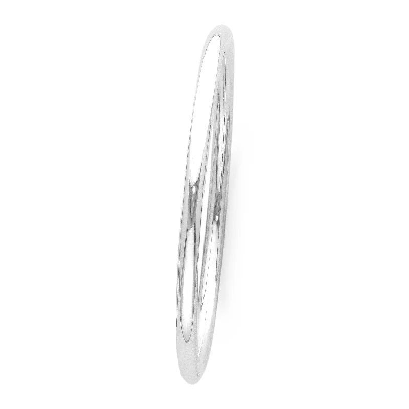 Sterling Silver 4mm x 60mm Plain Bangle