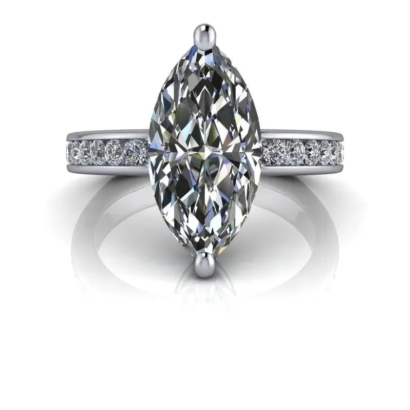 Marquise Cut Moissanite Ring 3.49 ctw