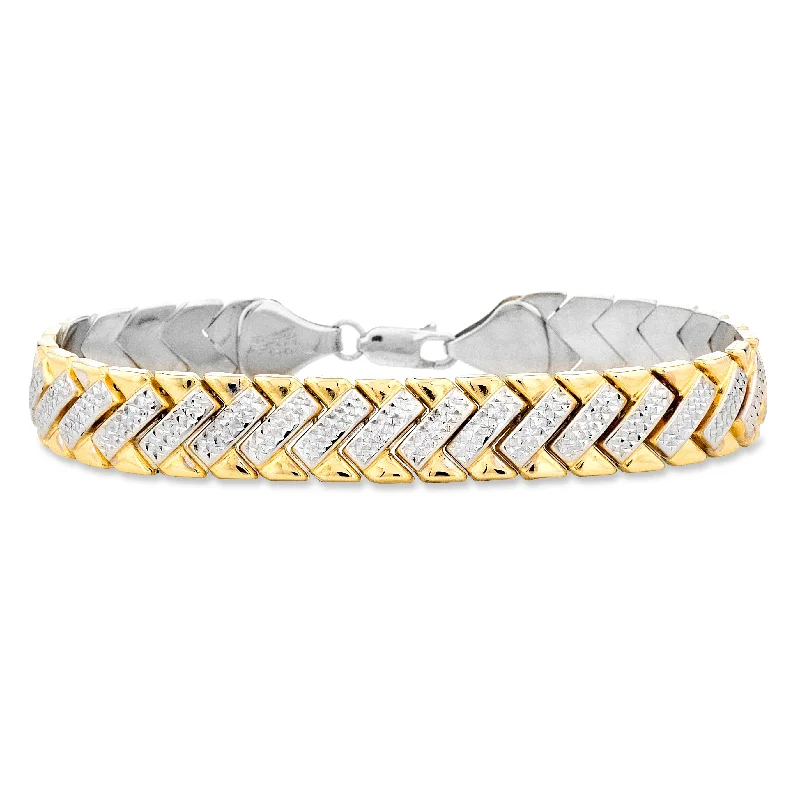 9ct Two Tone Silver Infused Fancy Bracelet