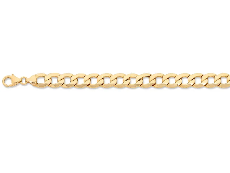 9ct Yellow Gold Silver Infused Curb Bracelet