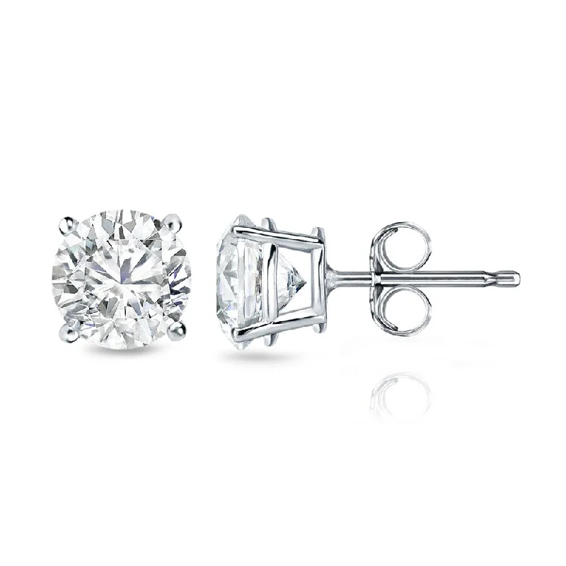 14k Gold Round 1ct TW Clarity Enhanced Diamond Stud Earrings (G-H, I2-I3)