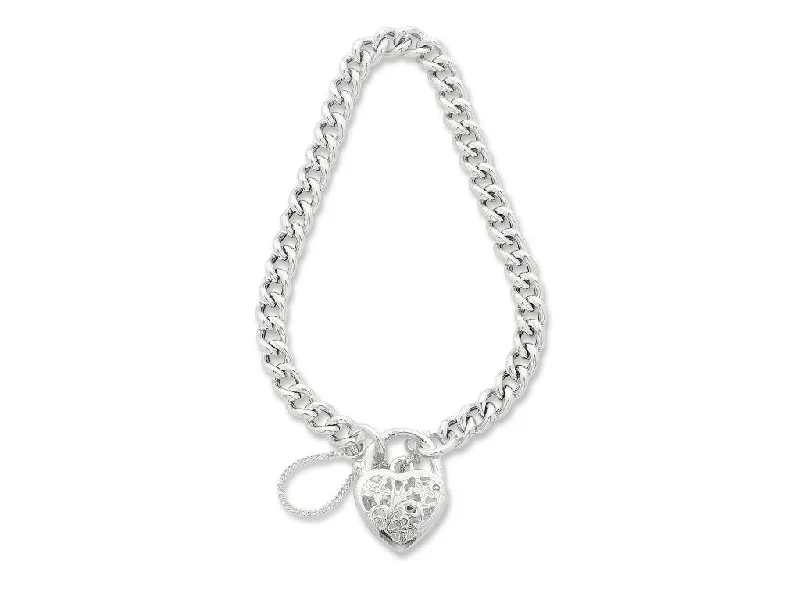 Sterling Silver Padlock Bracelet