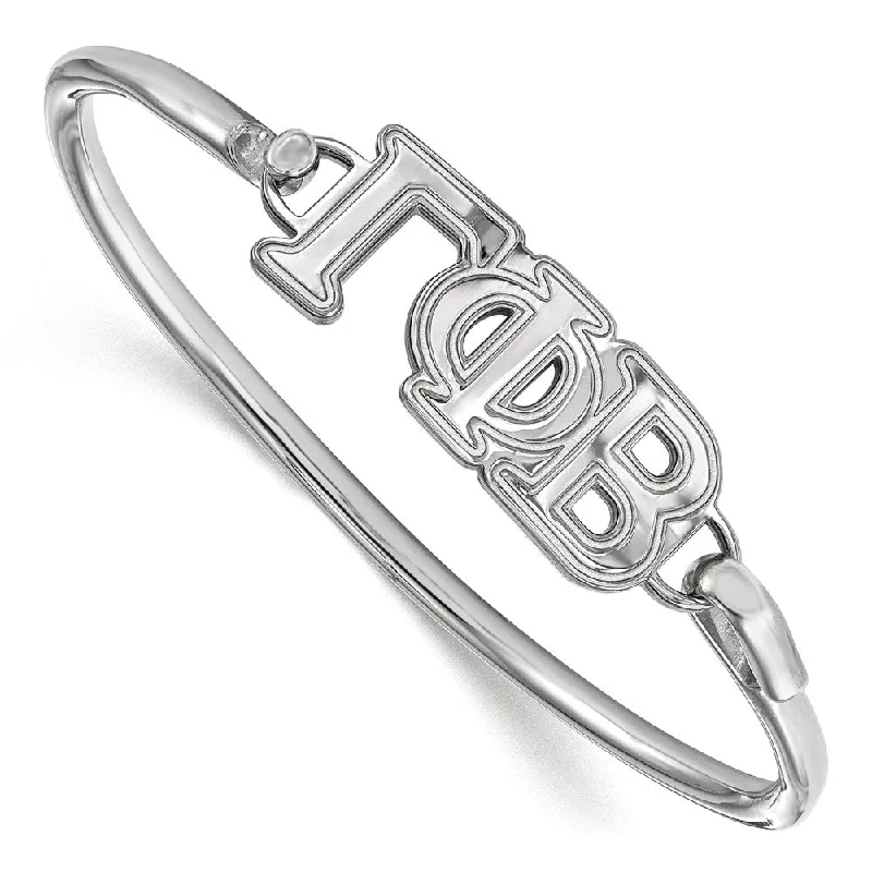 Sterling Silver Gamma Phi Beta Large Clasp Bangle - 8 in.