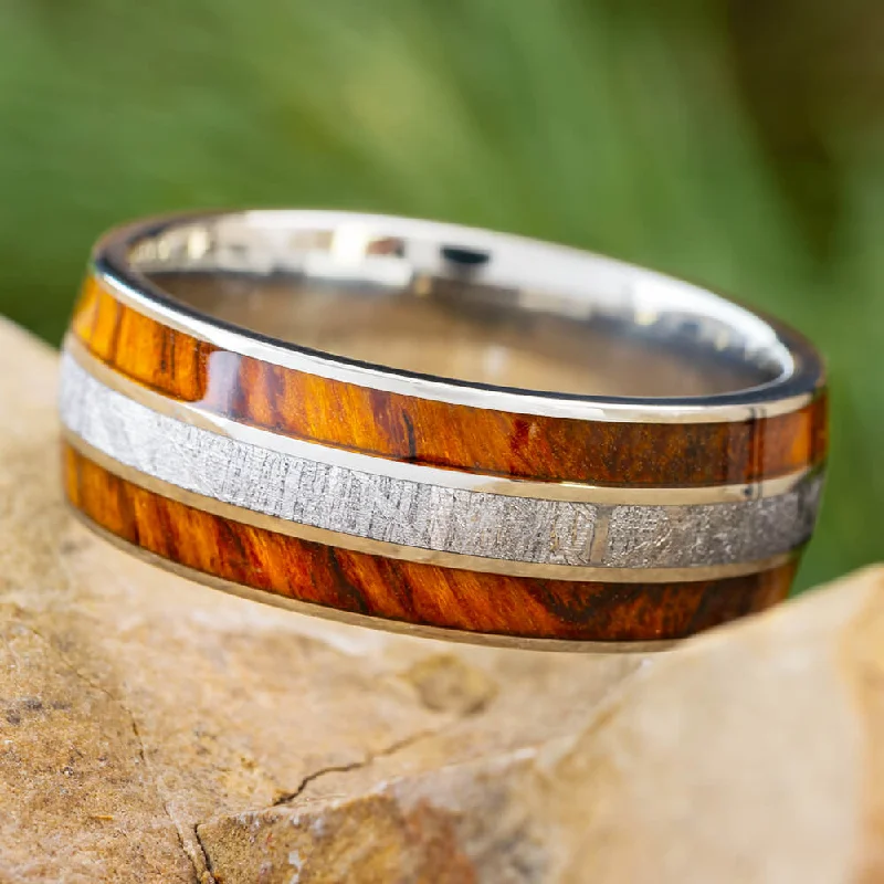 Ironwood and Meteorite Men's Wedding Band